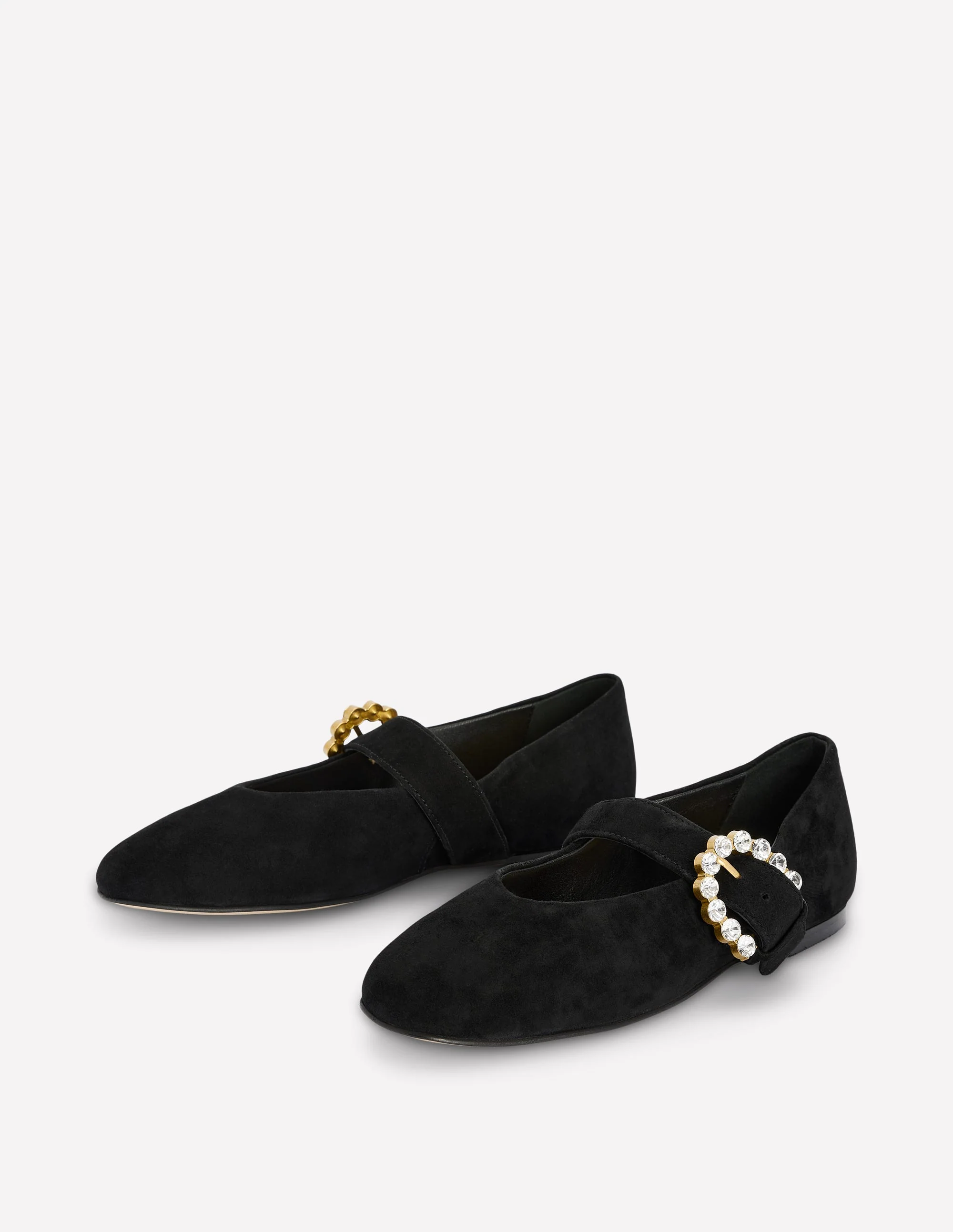 Kylie Flat Buckle Mary Janes-Black