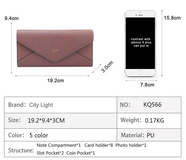 Envelope Designer Clutch Wallet