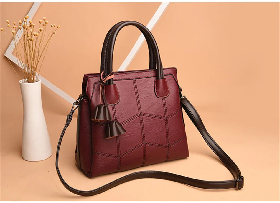 Genuine Leather Casual Tote Handbag