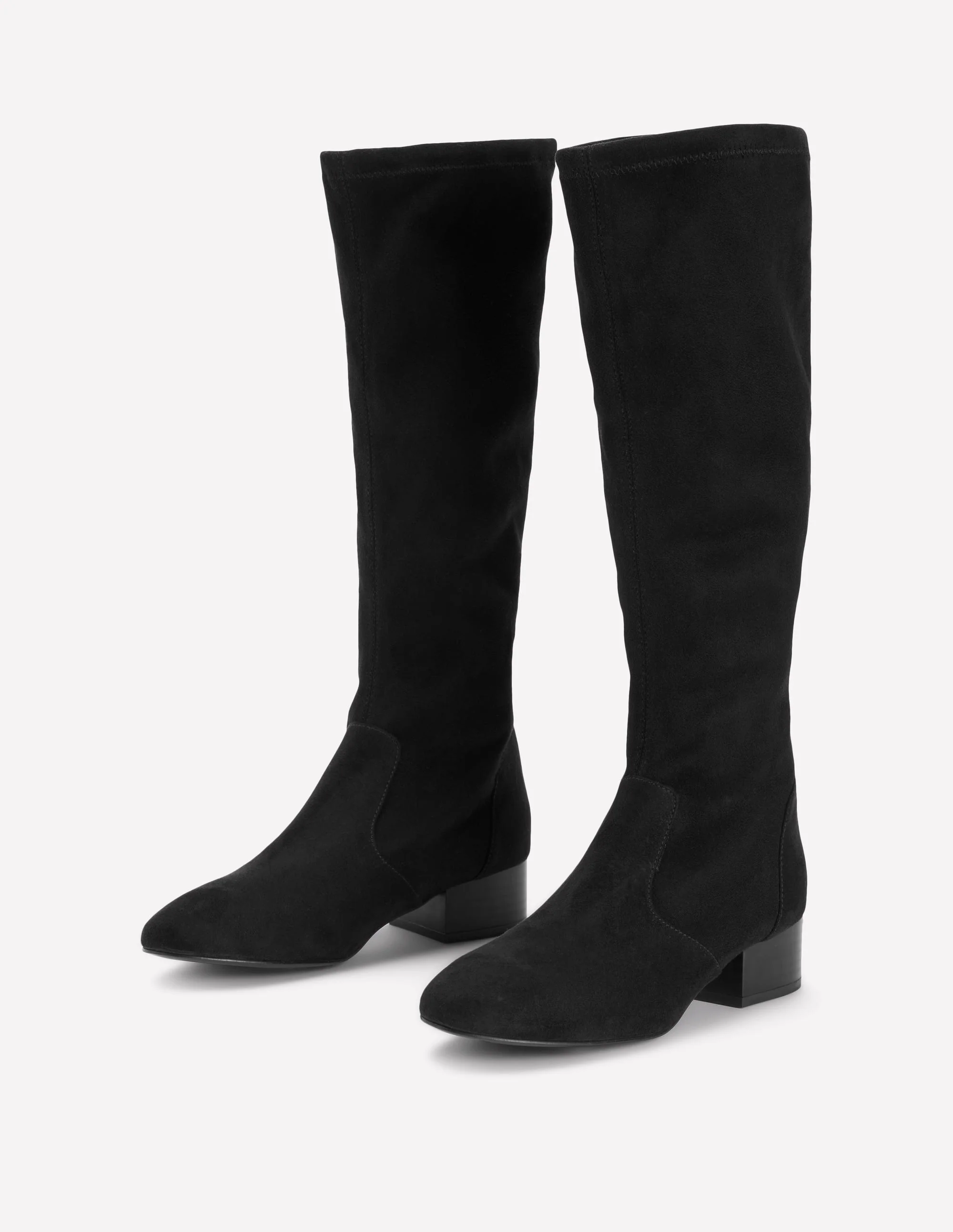 Flat Stretch Boots-Black