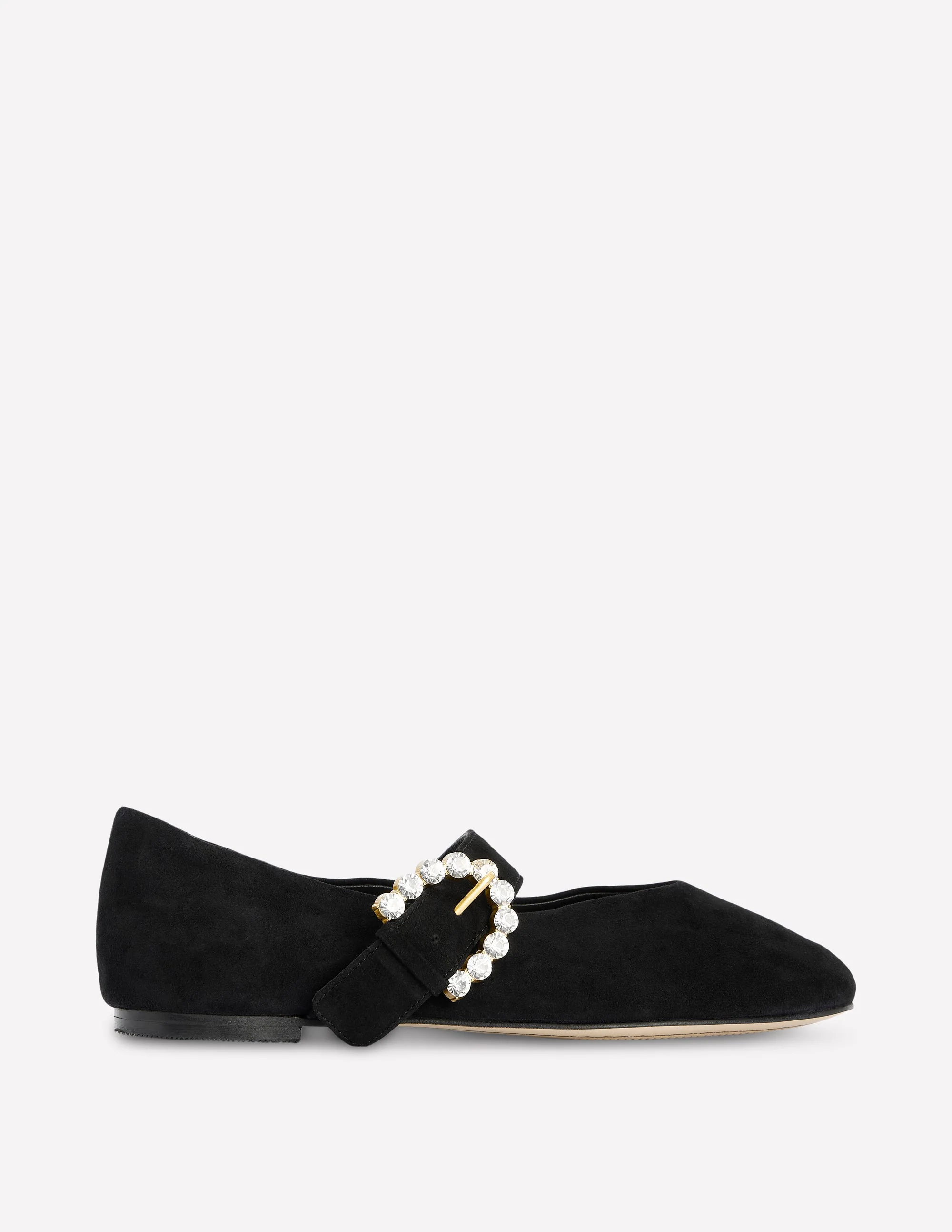 Kylie Flat Buckle Mary Janes-Black