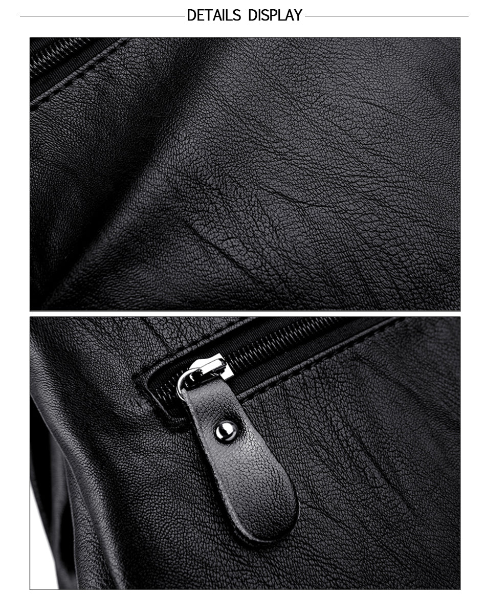 High Quality Leather Female Backpack