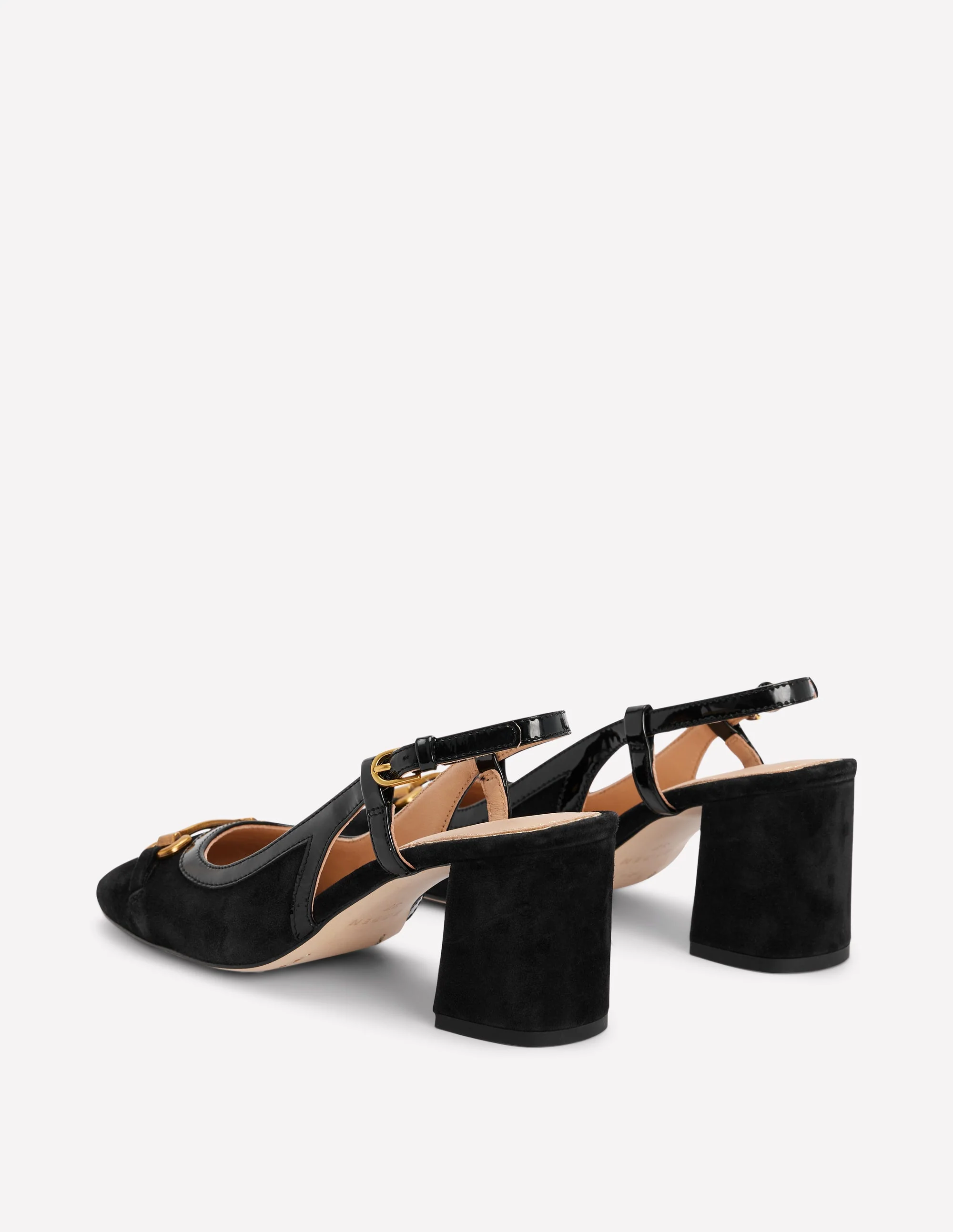 Iris Snaffle Slingback Heels-Black