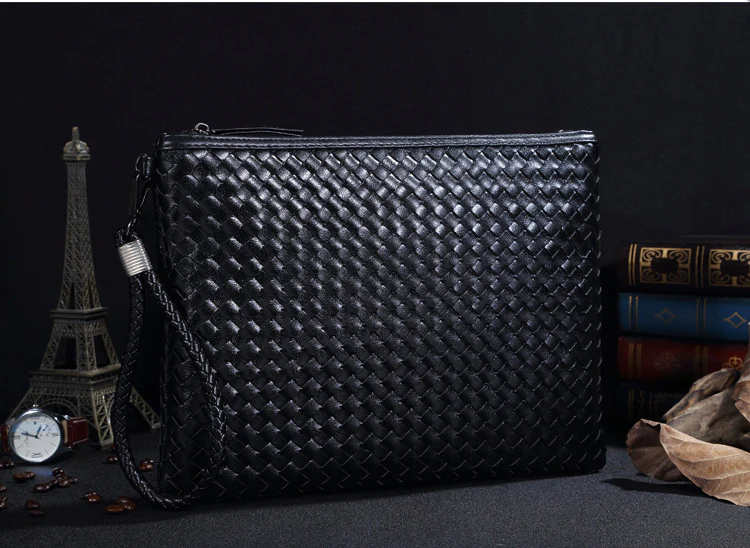 PU Leather Knitting Design Clutch