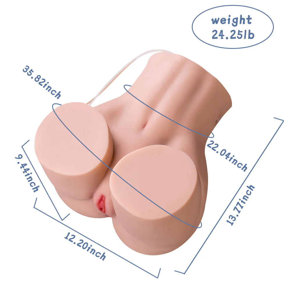 Sucking & Vibrating Sex Doll Male Sex Toy  3D Lifelike Soft Butt 25LB - Brigitte