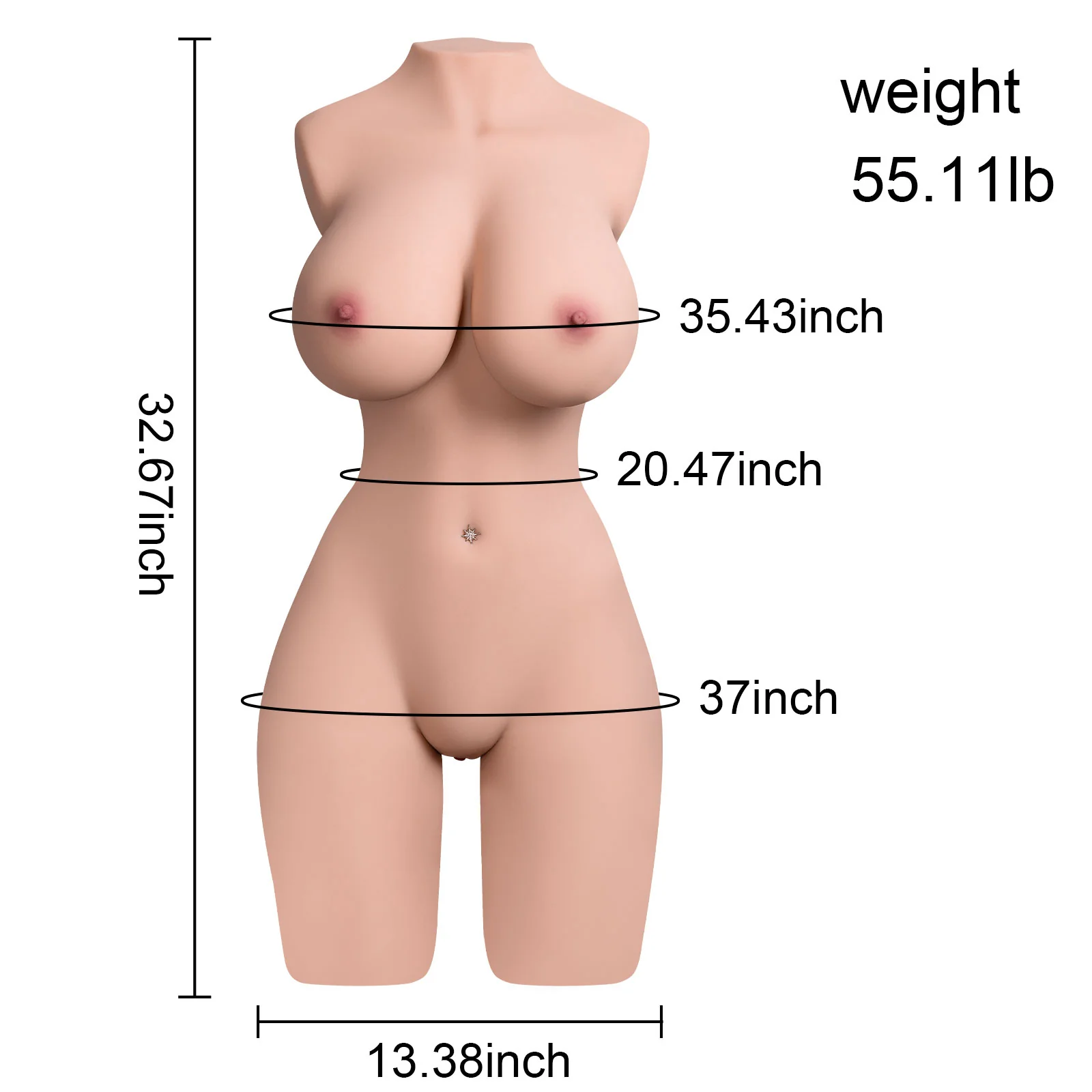 Telescopic Vibrating Life Size Sex Doll Male Masturbator 55LB - Wallis