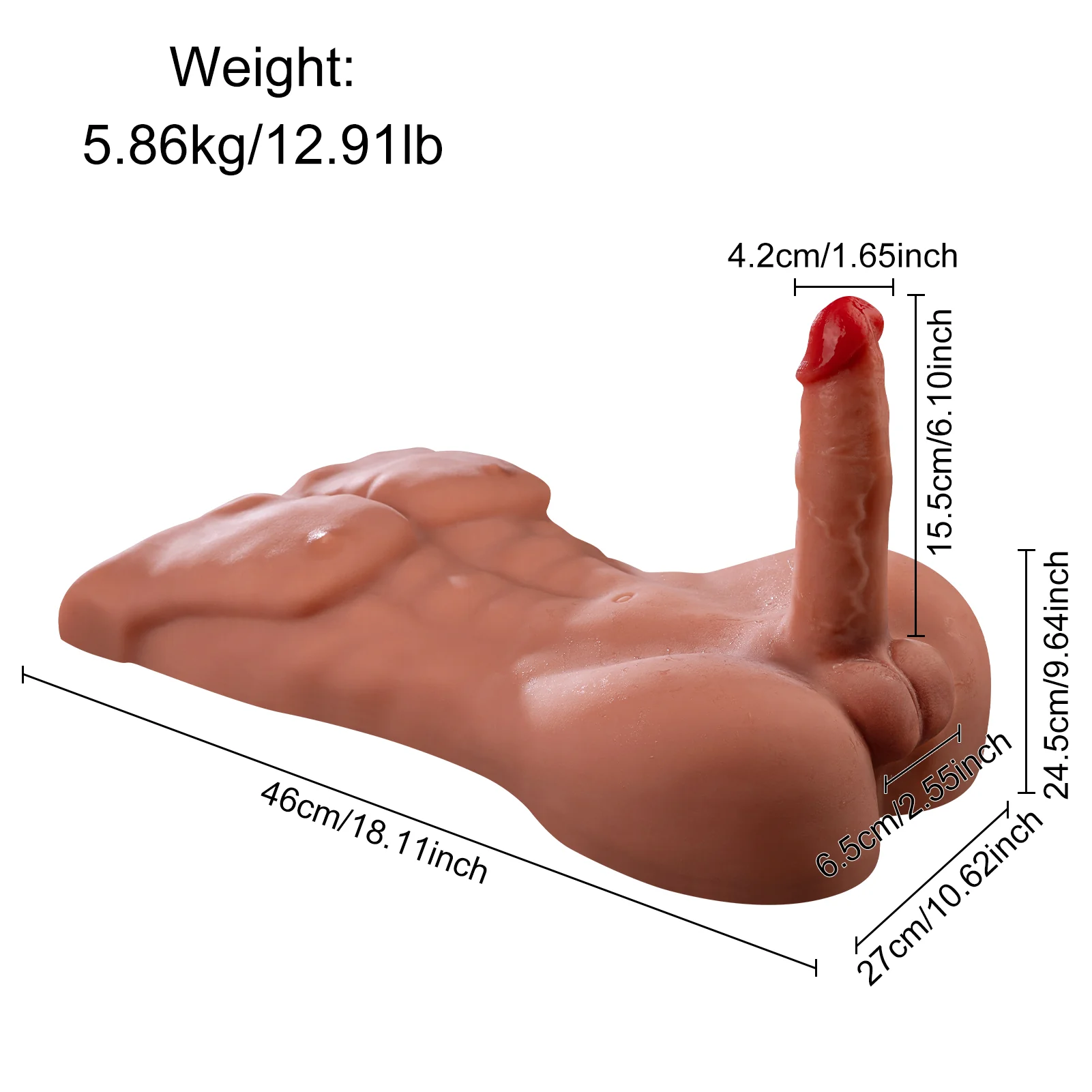Male Sex Doll with Vibrating & Wiggling Dildo Realistic Adult 15LB Doif 2.0
