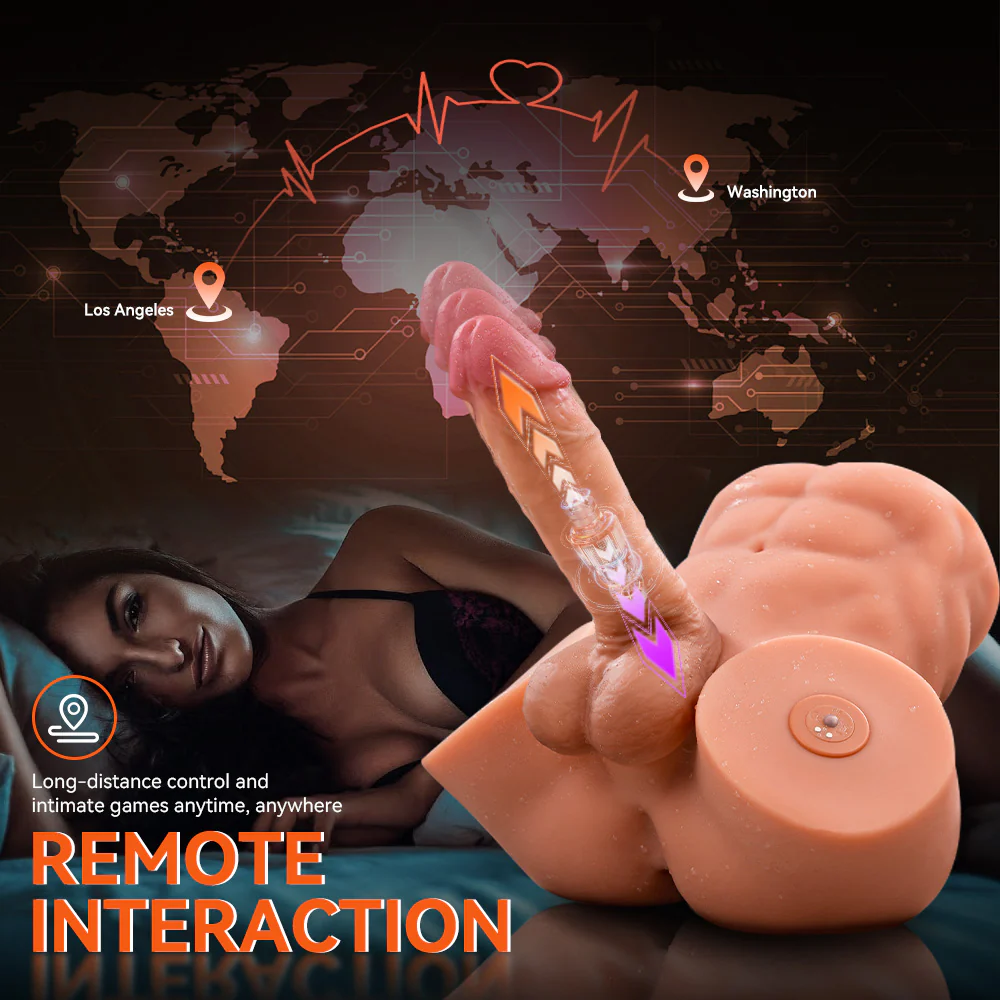 AI Male Torso Sex Doll Thrusting & Vibrating Dildo for Women Man