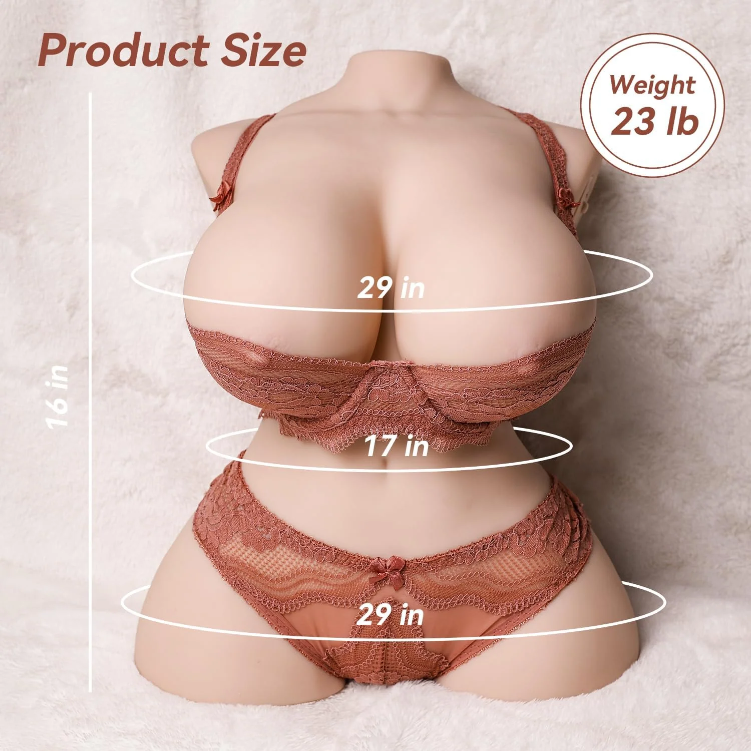 Telescopic Sex Doll Male Masturbator 3 Speed & 4 Thrusting Frequency - 23LB - Tiny