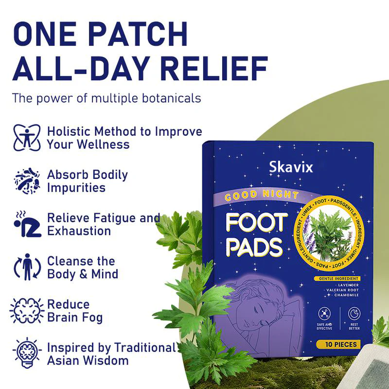 Skavix™ Deep Relaxing Foot Patches  – Soothe Tired Feet, Relieve Stress, Promote Relaxation & Better Sleep