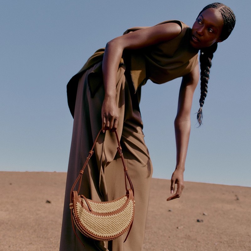 Polene Handheld Woven Crossbody Bag