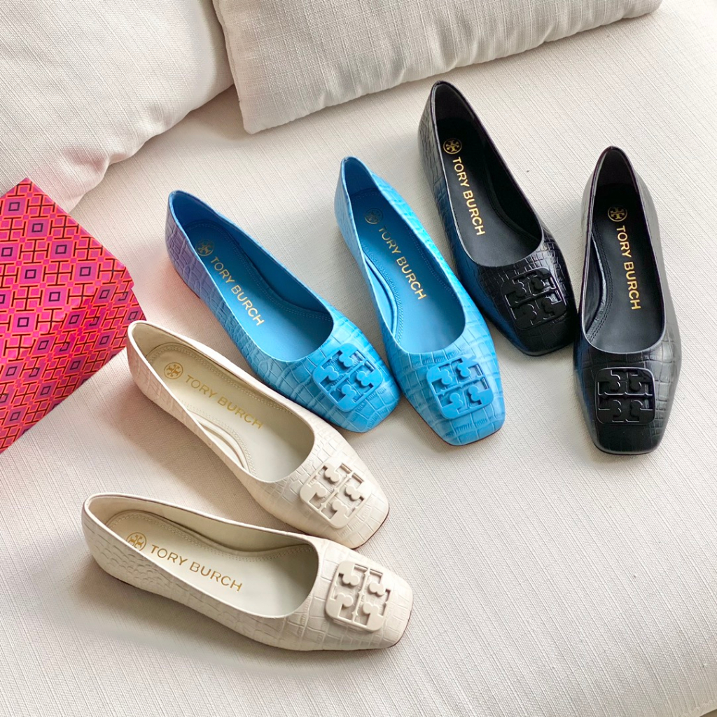 TORY BURCH 2021ss GEORGIA Sheepskin Flat Ballerina Shoes