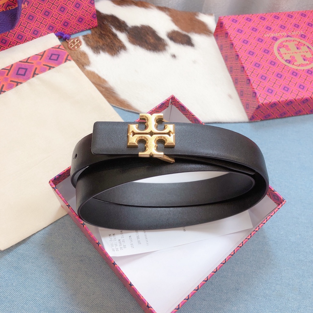 100% TORY BURCH 001 Hot-selling reversible plain weave fashion women's belt, width 2.5cm