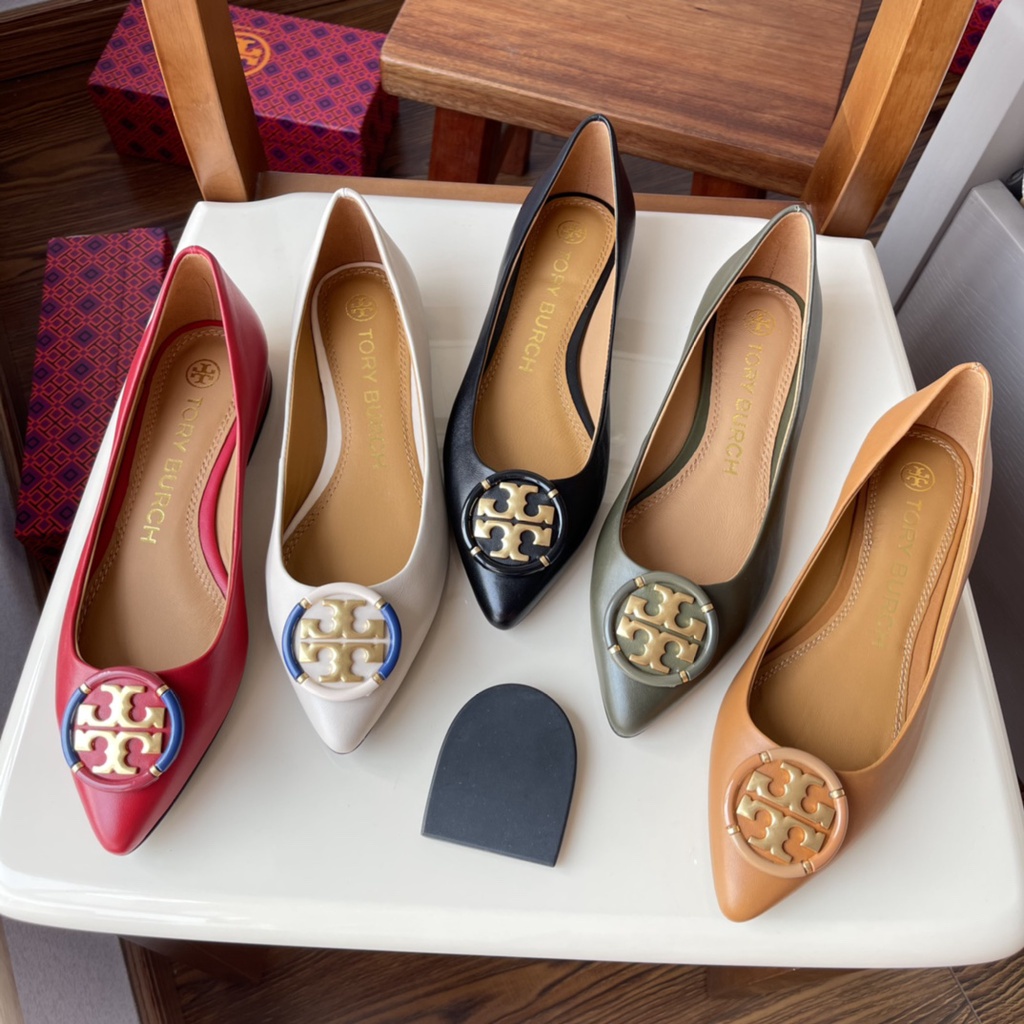 001 Tory Burch Flat Shoes Five-Color Pointed Toe Shoes