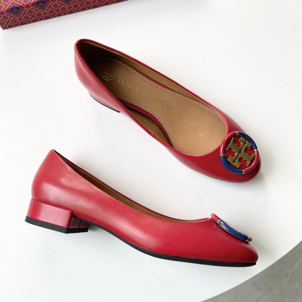 001 Fashion Metal Round Buckle Mid-Heel Round Toe Shoes