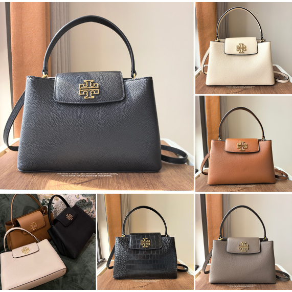TORY BURCH 048 2025 Latest Britten Large Size Genuine Leather Tote Bag Handbag Shoulder Bag Crossbody Bag