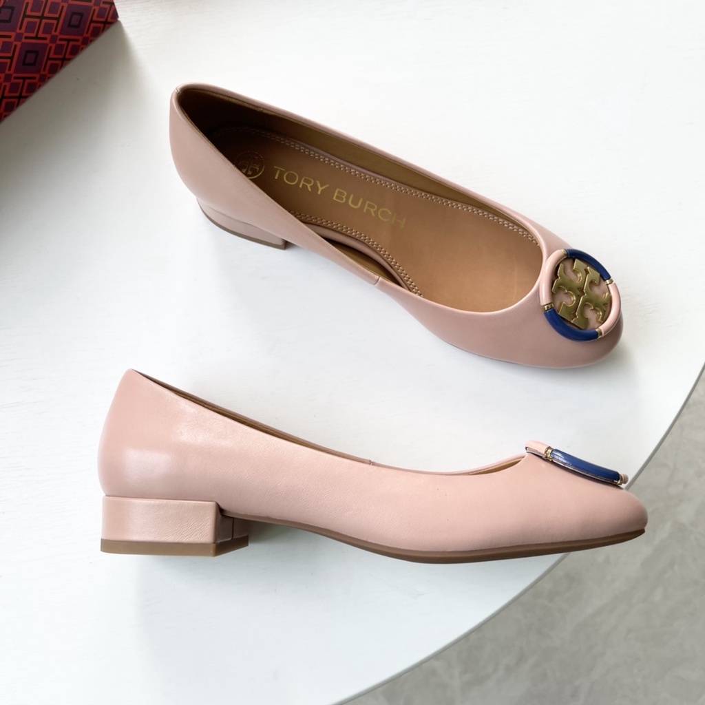 001 Fashion Metal Round Buckle Mid-Heel Round Toe Shoes