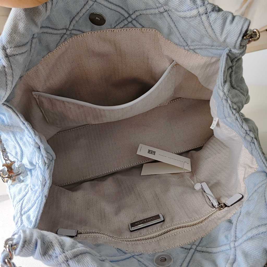 001 154572 Fleming Light Blue Denim Hobo Chain Bag Shoulder Bag