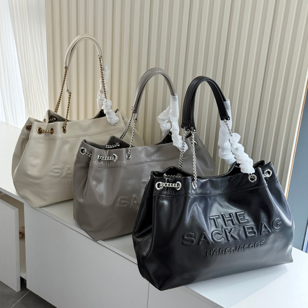 MARC JACOBS Latest CHAIN SACK Cowhide leather large capacity chain shoulder bag Crossbody bag