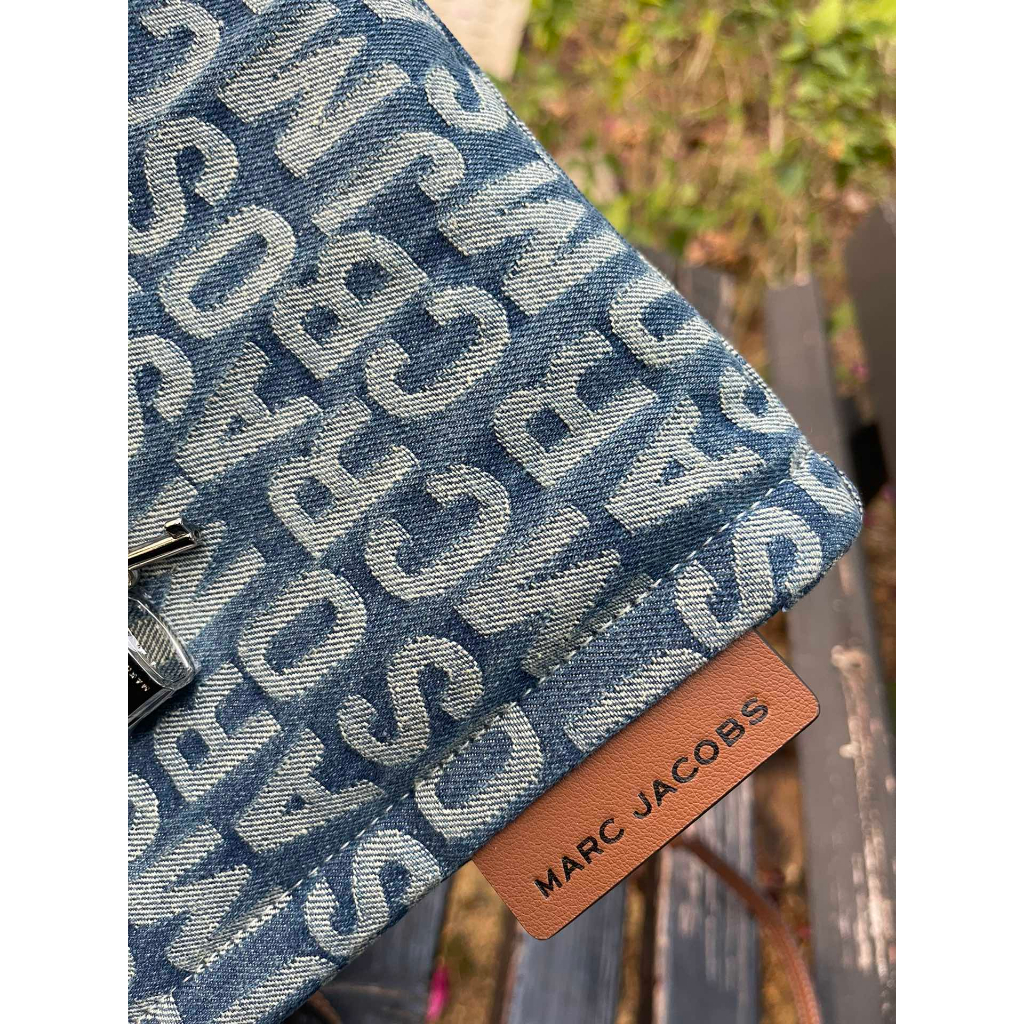 MARC JACOBS 403 Fashionable Denim Monogram Tote Bag Handbag