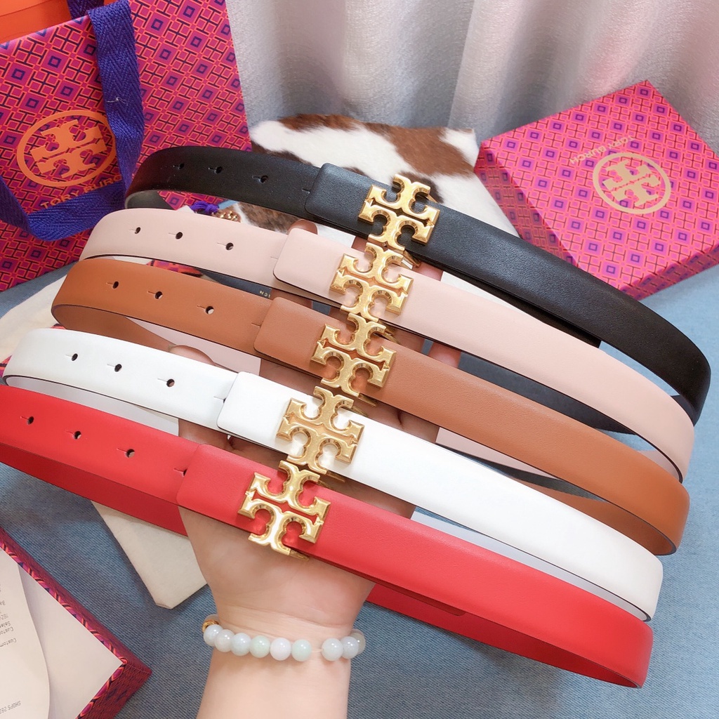 100% TORY BURCH 001 Hot-selling reversible plain weave fashion women's belt, width 2.5cm