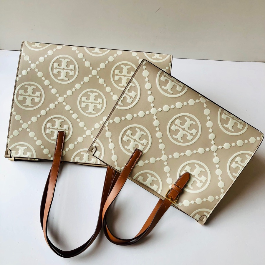 001 88400 Latest T Monogram Series Two Sizes Contrast Embossed Tote Bag Handbag Shopping Bag