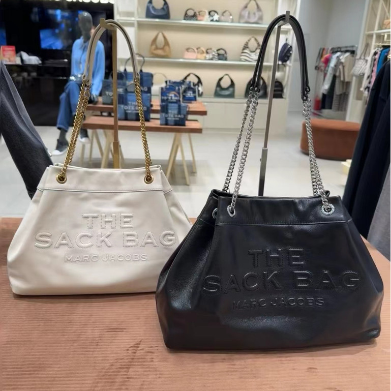 MARC JACOBS Latest CHAIN SACK Cowhide leather large capacity chain shoulder bag Crossbody bag