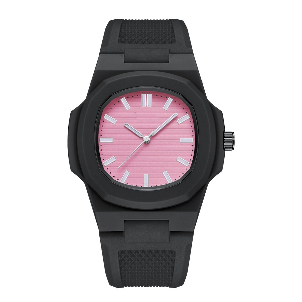 Wholesale Fashion Octagon Silicone Black Quartz Watch for Men and Women With No Logo Reloj Para Hombre Mujer Wristwatches