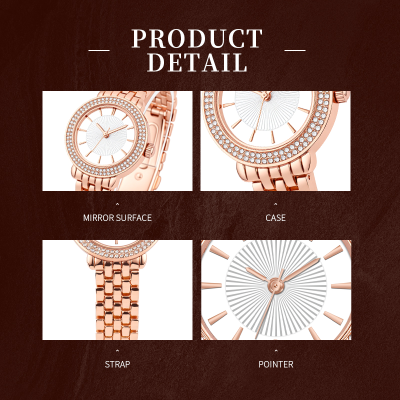 Wholesale Elegant Women's Quartz Watch | Custom Logo Alloy Watch with Sparkling Crystals. OEM/ODM Service