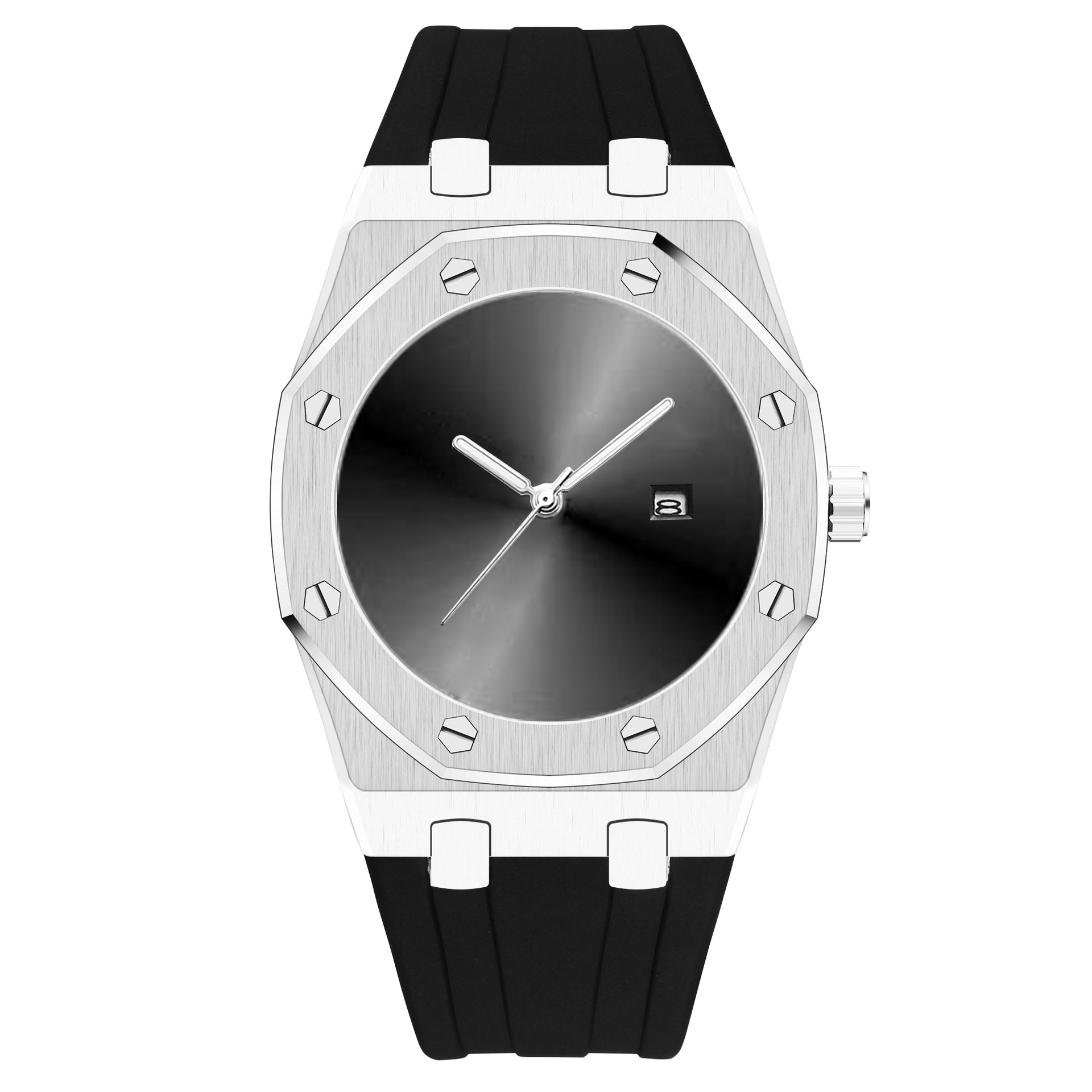 Watches Men Minimalist Niche No Logo Stainless Steel Silicone Strap Sport Watch