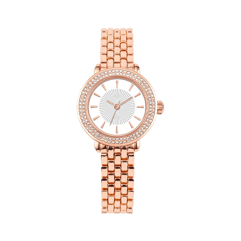 Wholesale Elegant Women's Quartz Watch | Custom Logo Alloy Watch with Sparkling Crystals. OEM/ODM Service