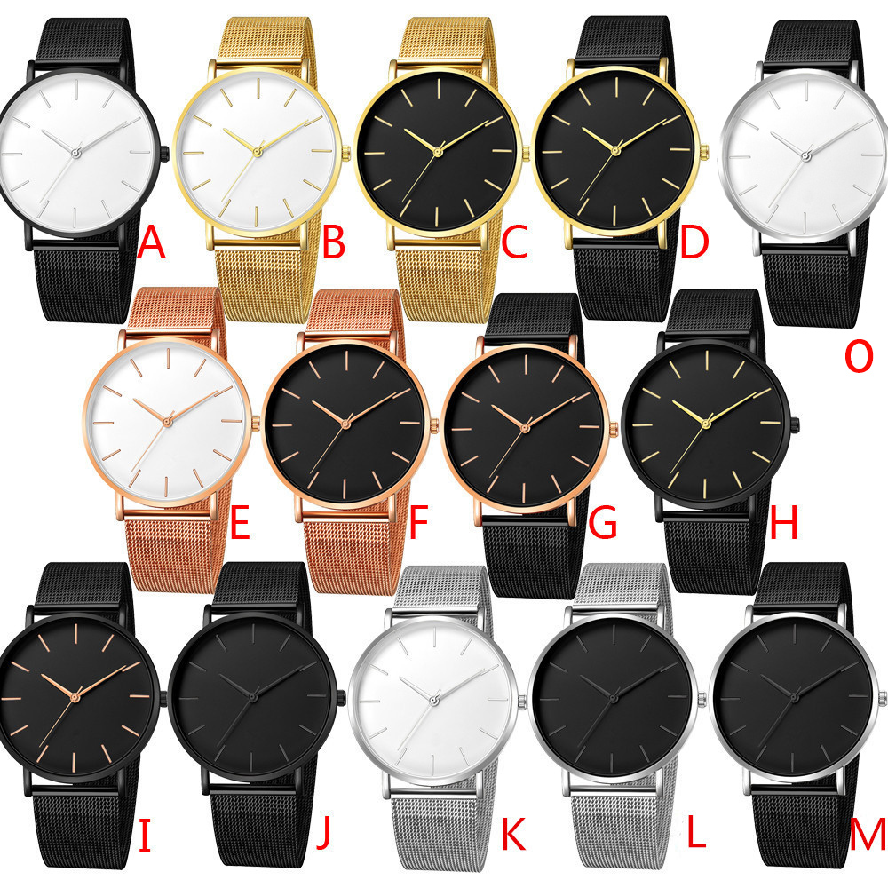 2021 Hot Selling No logo  Simple  Thin Wristwatch Casual Mesh Strap Quartz Boys Watch Gift Men Stainless Steel  Band Cheap Watch