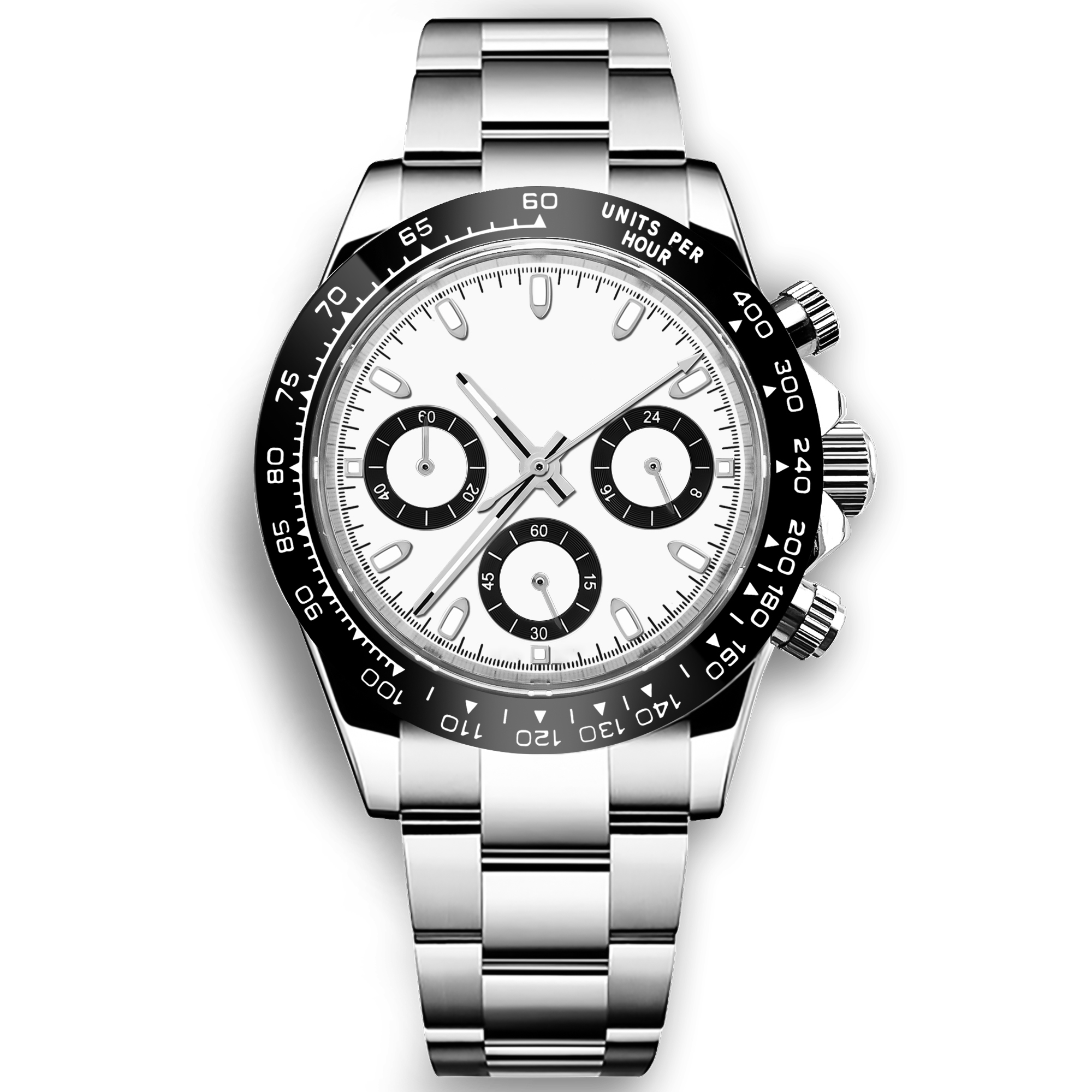 Luxury Stainless Steel VK63 40mm Day Tona Sterile Dial Luminous Hands Chronograph Men Custom Own Logo Wristwatch Quartz Watch