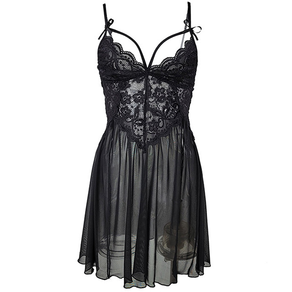 SEXY NACHTJAPON MET KANTEN DESIGN EN TULE