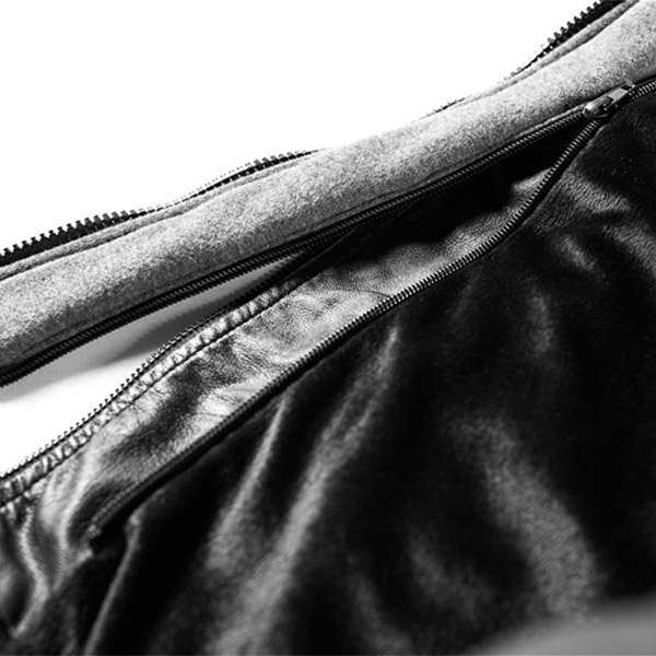 DAMES MOTO BIKER JAS VAN PU KUNSTLEER MET AFNEEMBARE CAPUCHONN GERIBBELDE MANCHET EN PLUCHE VOERING