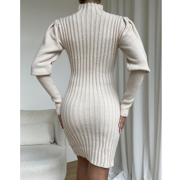 GERIBBELDE SWEATER JURK