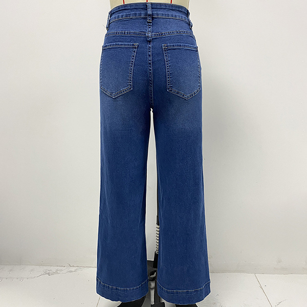 RECHTE SNIT OUDGEWASSEN DENIM JEANS