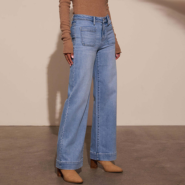 RECHTE SNIT OUDGEWASSEN DENIM JEANS