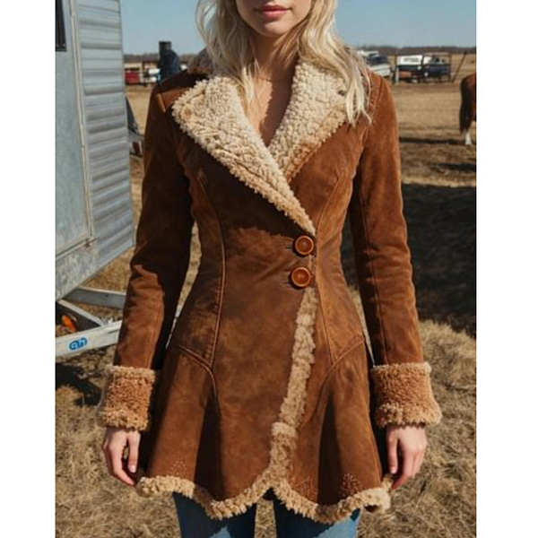 VINTAGE PLUCHE GEVOERDE JAS