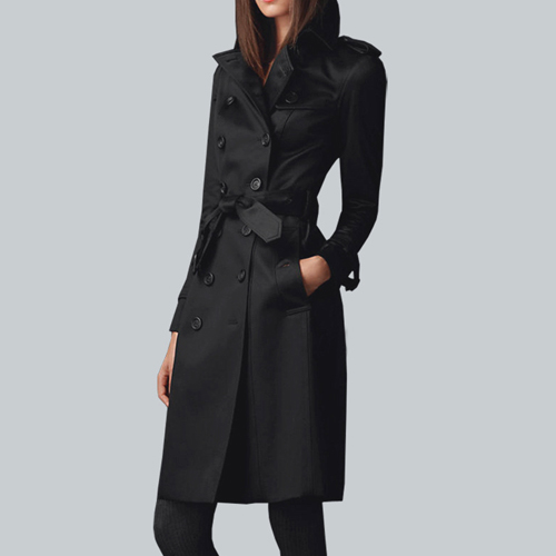 TWEE RIJEN KNOPEN TRENCHCOAT