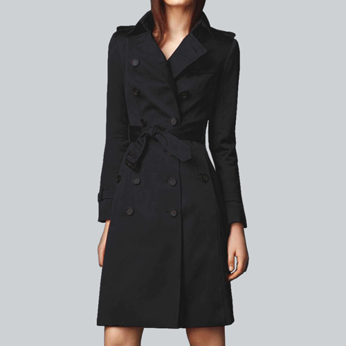 TWEE RIJEN KNOPEN TRENCHCOAT