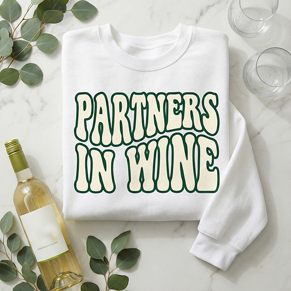 PARTNERS IN WINE BEDRUKTE SWEATER