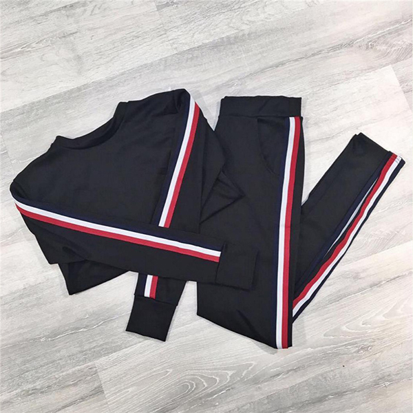 GESTREEPT GEMIXT TWEEDELIG SET