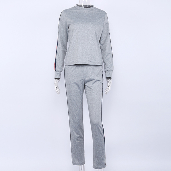 GESTREEPT GEMIXT TWEEDELIG SET