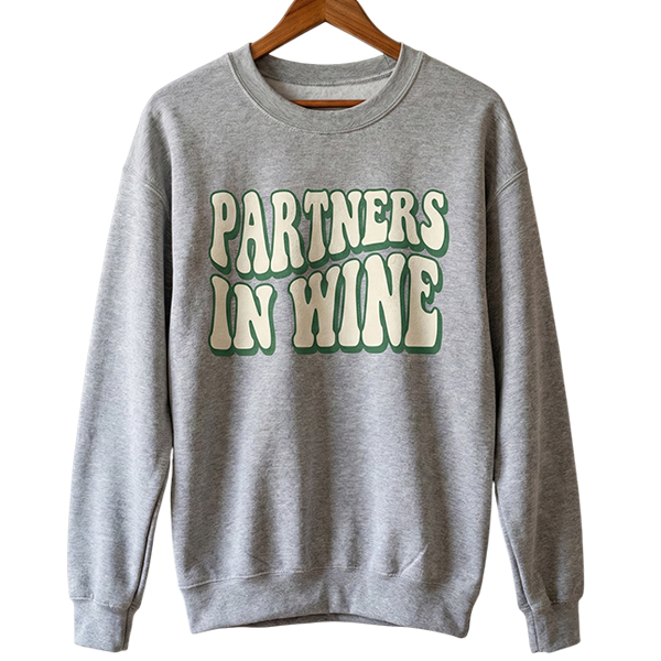 PARTNERS IN WINE BEDRUKTE SWEATER