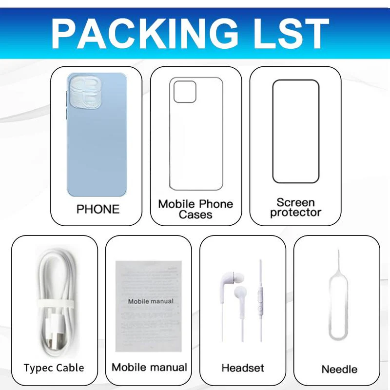 16 Pro Max Smartphone 6.8 Inch Screen 16G+1T Gaming Tested Essential Photography