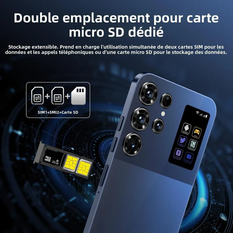 Smartphone T+25 512GB Titan Frame 108MP Auto Focus Cam 7 3 Incell Screen 7800mAh 5G Dual SIM 3 Colors With Case