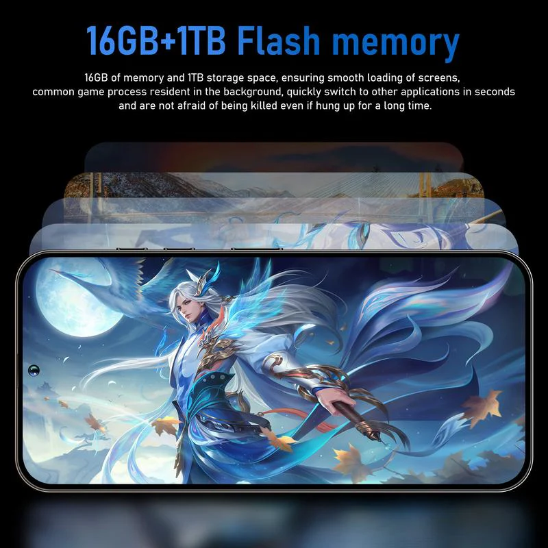 16 Pro Max Smartphone 6.8 Inch Screen 16G+1T Gaming Tested Essential Photography