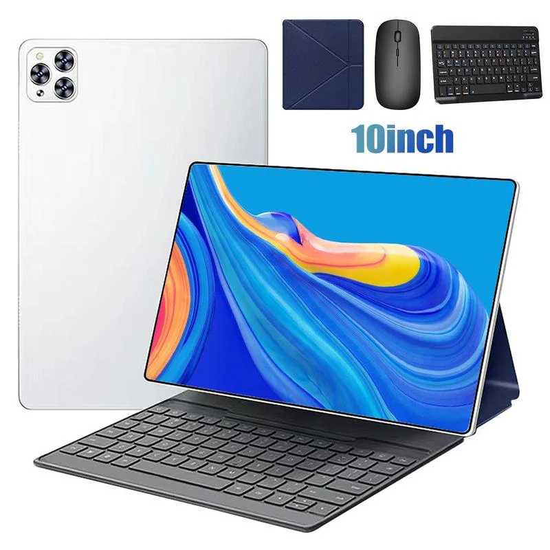 10,1 Zoll Android Tablet mit Tastatur & Schutzhülle-8+256 - Leistungsstarkes Komplettset mit 13MP Kamera - Inkl. Stylus & 5000mAh Akku