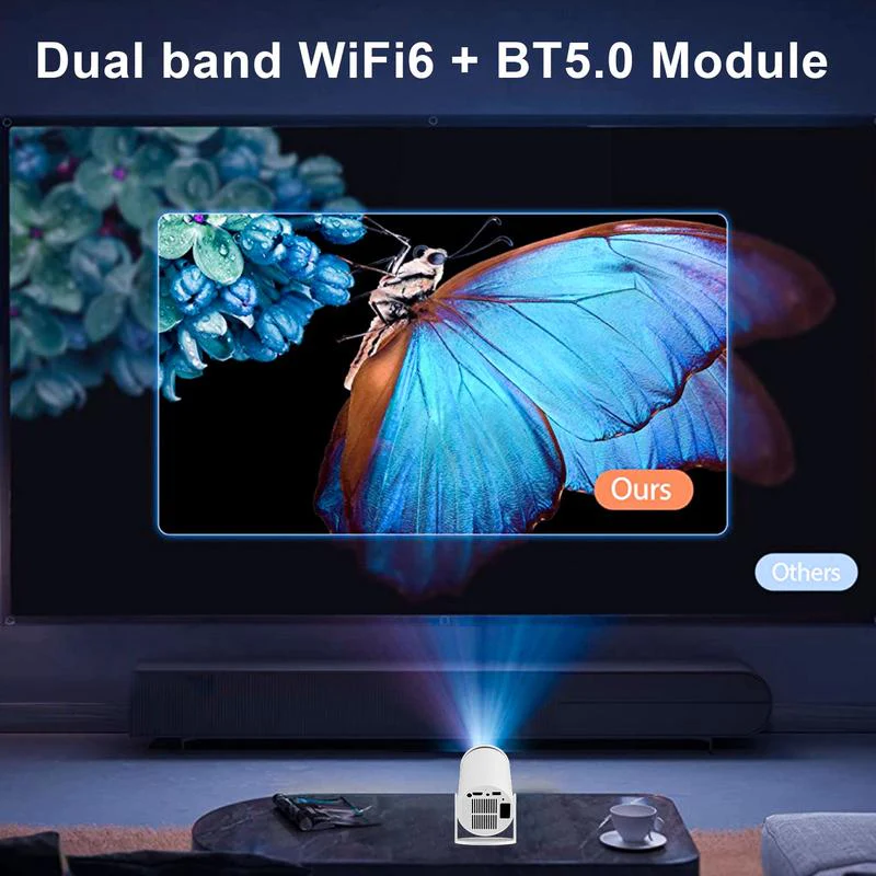 [European Warehouse] NIKLOK Mini Portable Projector 4K/290 ANSI, with WiFi 6, BT5.0